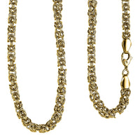 22K Yellow Gold Electroform Byzantine Chain Necklace 18 Inches 12.7 Grams