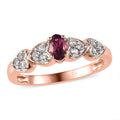 Tanzanian Wine Garnet and White Zircon Ring in Vermeil Rose Gold Over Sterling Silver (Size 10.0) 0.60 ctw (Del. in 8-10 Days) - Sticky add to cart bar