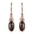 Matrix Silver Shungite Lever Back Earrings in 14K Rose Gold Over Copper with Magnet 6.40 ctw (Del. in 10-12 Days) - Sticky add to cart bar