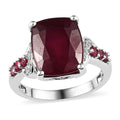 Niassa Ruby (FF), White Zircon Ring in Platinum Over Sterling Silver (Size 7.0) 8.85 ctw - Sticky add to cart bar