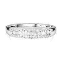 Doorbuster Diamond Ring in Platinum Over Sterling Silver (Size 10.0) 0.25 ctw