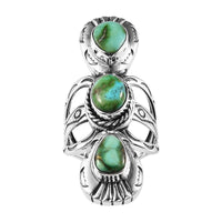 Artisan Crafted Sonoran Gold Turquoise 3 Stone Ring in Sterling Silver (Size 10.0) (Del. in 8-10 Days) 6.30 ctw