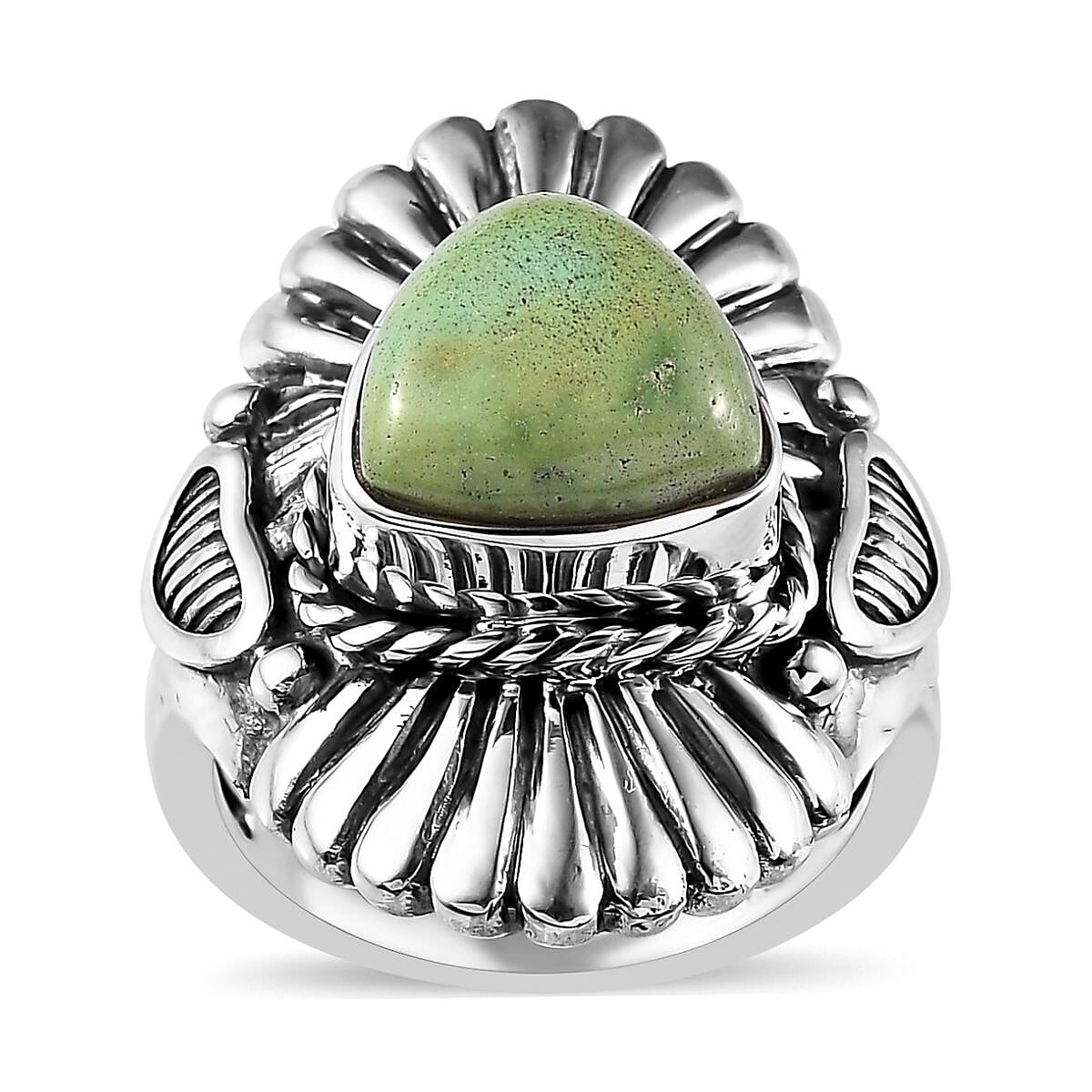 Artisan Crafted Sonoran Gold Turquoise Solitaire Ring in Sterling Silver 1.25 ctw