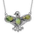 Artisan Crafted Sonoran Gold Turquoise Thunder Bird Necklace 18-20 Inches in Black Oxidized Sterling Silver 5.00 ctw - Sticky add to cart bar
