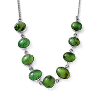 Artisan Crafted Sonoran Gold Turquoise Choker Necklace 14-16 Inches in Sterling Silver 18.60 ctw