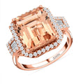 Doorbuster Certified & Appraised Iliana 18K Rose Gold AAA Marropino Morganite and E-F VS Diamond Ring (Size 10.0) 5.95 ctw - Sticky add to cart bar