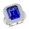 Doorbuster Certified & Appraised Rhapsody 950 Platinum AAAA Tanzanite and E-F VS Diamond Ring (Size 10.0) 9.95 Grams 7.60 ctw - Sticky add to cart bar