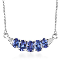 AAA Tanzanite Necklace 18-20 Inches in Platinum Over Sterling Silver 1.90 ctw