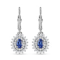 AAA Tanzanite and White Zircon Lever Back Earrings in Platinum Over Sterling Silver 2.00 ctw - Sticky add to cart bar