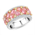 Modani 14K Yellow and White Gold Padparadscha Sapphire, I2-I3 Natural White and Yellow Diamond Ring (Size 10.0) 5.35 Grams 3.15 ctw - Sticky add to cart bar