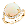 Doorbuster Certified & Appraised Luxoro 10K Yellow Gold AAA Ethiopian Welo Opal and I2 Diamond Ring (Size 6.0) 4 Grams 4.00 ctw - Sticky add to cart bar