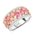 Modani 14K Yellow, White Gold Padparadscha Sapphire, I2-I3 Natural Yellow and White Diamond Ring 6 Grams 3.15 ctw - Sticky add to cart bar