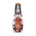 Luxoro 10K Rose Gold Premium Blush Tourmaline and I3 Natural Champagne and White Diamond Pendant without Chain 1.40 ctw - Sticky add to cart bar