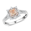 Doorbuster Modani 14K White & Rose Gold SI Natural Pink and White Diamond Ring (Size 10.0) 0.90 ctw - Sticky add to cart bar