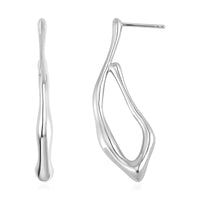 Rhodium Over Sterling Silver Earrings (8.55 g)