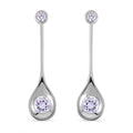 Simulated Diamond Dangle Earrings in Rhodium Over Sterling Silver 7.65 ctw - Sticky add to cart bar