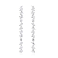 Simulated Diamond Dangle Earrings in Rhodium Over Sterling Silver 13.00 ctw