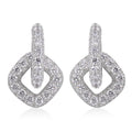 Simulated Diamond Dangle Earrings in Rhodium Over Sterling Silver 7.50 ctw - Sticky add to cart bar