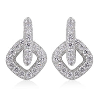 Simulated Diamond Dangle Earrings in Rhodium Over Sterling Silver 7.50 ctw