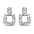 Simulated Diamond Dangle Earrings in Rhodium Over Sterling Silver 7.90 ctw - Sticky add to cart bar