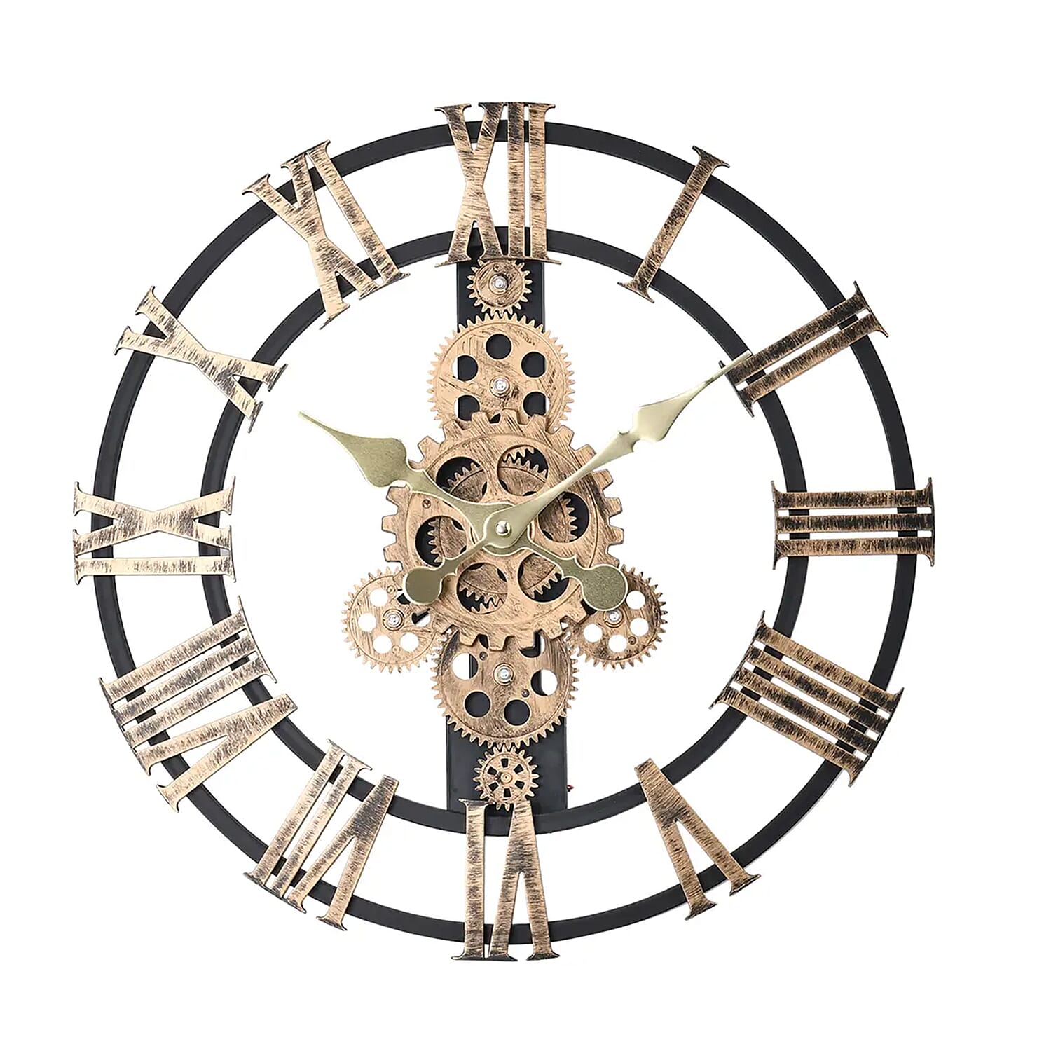 Gold Color Gear Wall Clock (16.92"x16.92"x1.97")