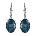 Dean Teal Fluorite (IR) Lever Back Earrings in Platinum Over Sterling Silver 13.40 ctw - Sticky add to cart bar