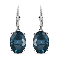Dean Teal Fluorite (IR) Lever Back Earrings in Platinum Over Sterling Silver 13.40 ctw