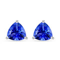 Certified & Appraised Rhapsody 950 Platinum AAAA Tanzanite Cushion Stud Earrings 2.10 ctw - Sticky add to cart bar