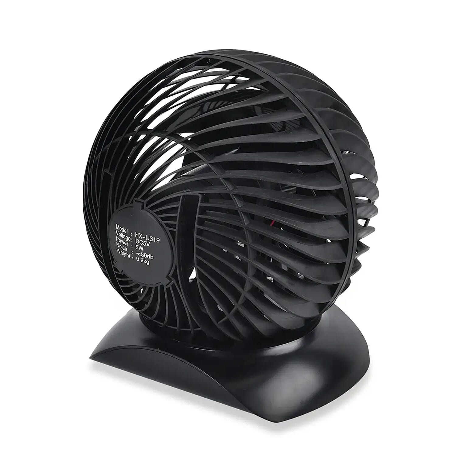 USB Black Portable Desk Fan with Two Speed (Voltage 5V) 8.0"Ã—1"