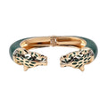 Black Austrian Crystal, Green Enameled Bangle Bracelet (6.50 In) - Sticky add to cart bar