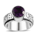 Doorbuster African Amethyst Solitaire Ring in Platinum Over Sterling Silver (Size 10.0) 1.80 ctw - Sticky add to cart bar