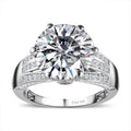 Moissanite and Ouro Fino Rubellite Ring in Platinum Over Sterling Silver (Size 7.0) 6.60 ctw - Sticky add to cart bar