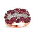 Tanzanian Wine Garnet and Moissanite Ring in Vermeil Rose Gold Over Sterling Silver (Size 10.0) 5.15 ctw (Del. in 8-10 Days) - Sticky add to cart bar
