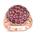 Tanzanian Wine Garnet Cluster Ring in Vermeil RG Over Sterling Silver (Size 10.0) (Del. in 10-12 Days) 3.50 ctw - Sticky add to cart bar