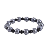 Terahertz and Shungite 96.50 ctw Beaded Stretch Bracelet (6.5-7In)