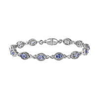 Tanzanite Bracelet in Platinum Over Sterling Silver (7.0 In) 3.12 ctw