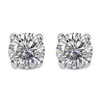 Moissanite 1.00 ctw Stud Earrings in Platinum Over Sterling Silver