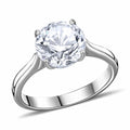 Moissanite Ring in Platinum Over Sterling Silver (Size 6.5) 4.00 ctw - Sticky add to cart bar