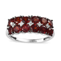 Premium Anthill Garnet, White Zircon Ring in Platinum Over Sterling Silver (Size 10.0) 1.85 ctw - Sticky add to cart bar