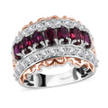 Premium Anthill Garnet, White Zircon Ring in Platinum Over Sterling Silver (Size 5.0) 3.30 ctw - Sticky add to cart bar