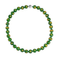 Green Jade (D) Beaded Necklace 20 Inches with Magnetic Lock in Rhodium Over Sterling Silver 670.00 ctw