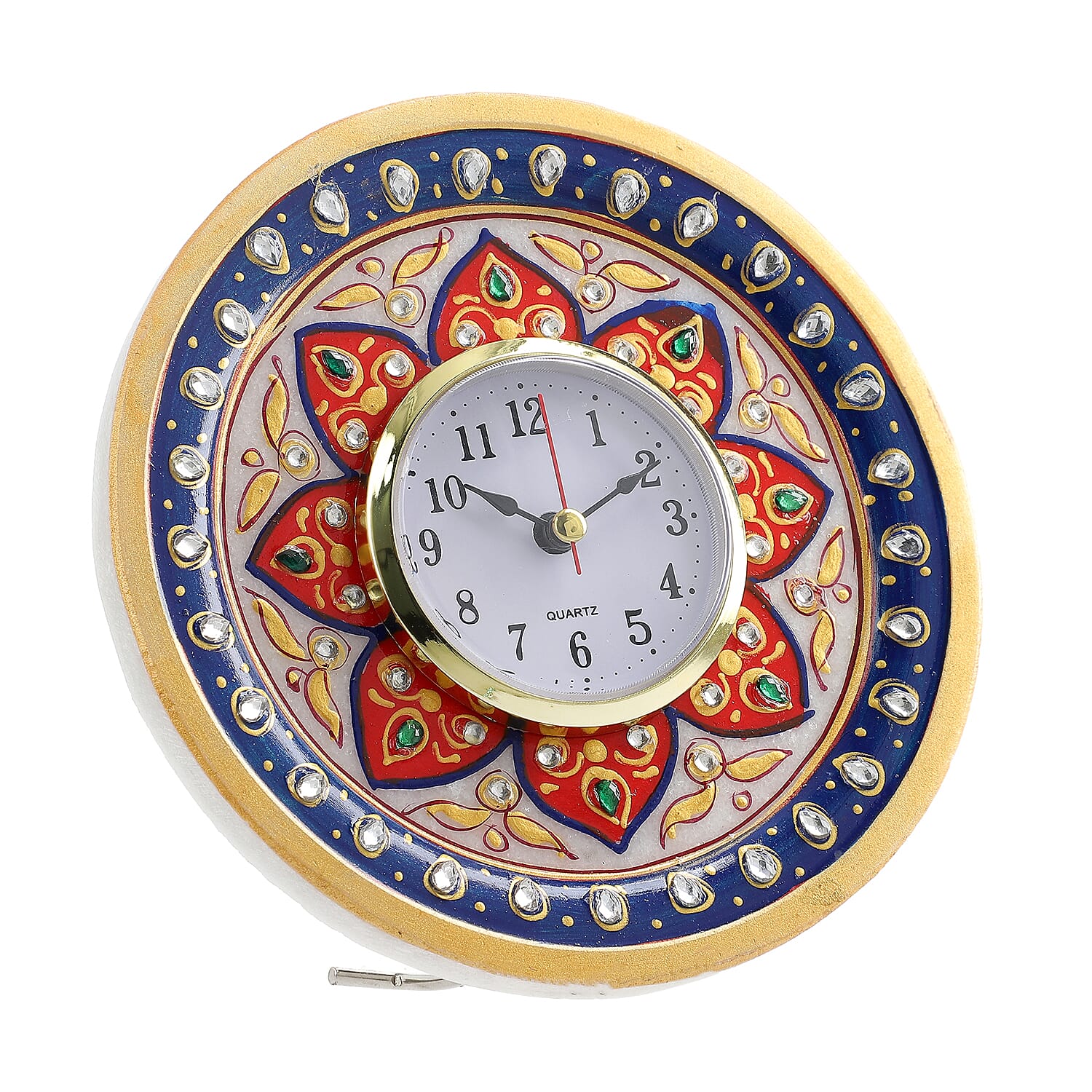 Traditional Design Handcrafted Marble Table Clock SIZE: 6 Inches (dia)