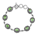 Artisan Crafted Sonoran Gold Turquoise Toggle Clasp Bracelet in Black Oxidized Sterling Silver (6.50-8.0In) 6.50 ctw - Sticky add to cart bar