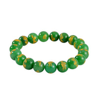 Green Jade (D) Beaded Stretch Bracelet 170.00 ctw