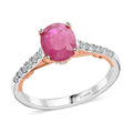 Certified & Appraised Iliana 18K Rose and White Gold AAA Montepuez Ruby and SI Diamond Ring 4.15 Grams 2.35 ctw - Sticky add to cart bar