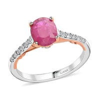 Certified & Appraised Iliana 18K Rose and White Gold AAA Montepuez Ruby and SI Diamond Ring 4.15 Grams 2.35 ctw