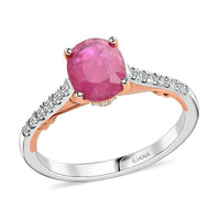 Certified & Appraised Iliana 18K Rose and White Gold AAA Montepuez Ruby and SI Diamond Ring 4.15 Grams 2.35 ctw