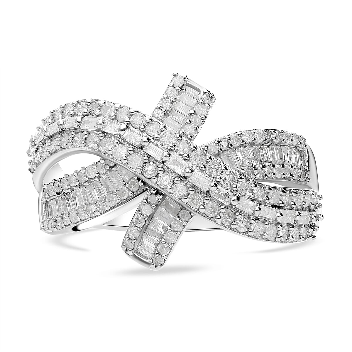 Diamond Crossover Ring