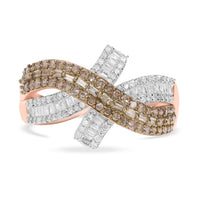 Natural Champagne and White Diamond Ring