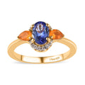 AAA Tanzanite and Multi Gemstone Ring in Vermeil Yellow Gold Over Sterling Silver (Size 10.0) 1.15 ctw - Sticky add to cart bar